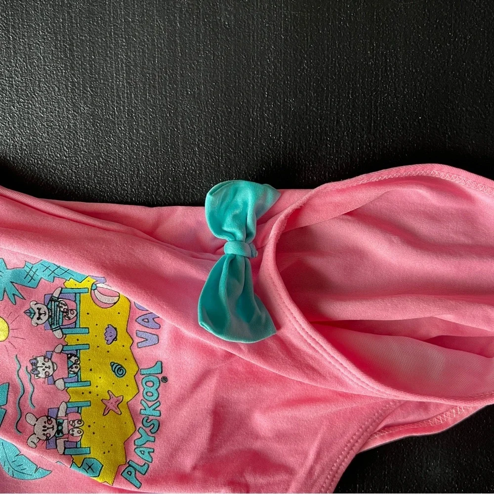 Vintage Playskool Vacation Neon Pink One Piece Swimsuit Size 5/6 - Picture 4 of 9